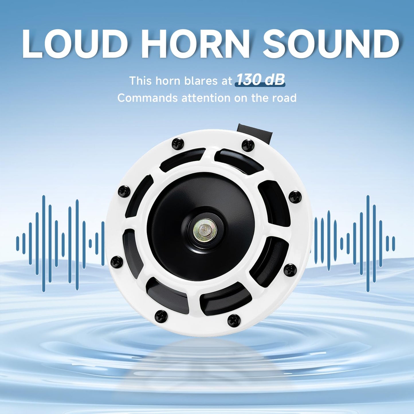 FARBIN Car Horn 12V Super Tone Horn High/Low Tone Twin Horns Kit Loud Horns for Car Motorcycle Truck (white)