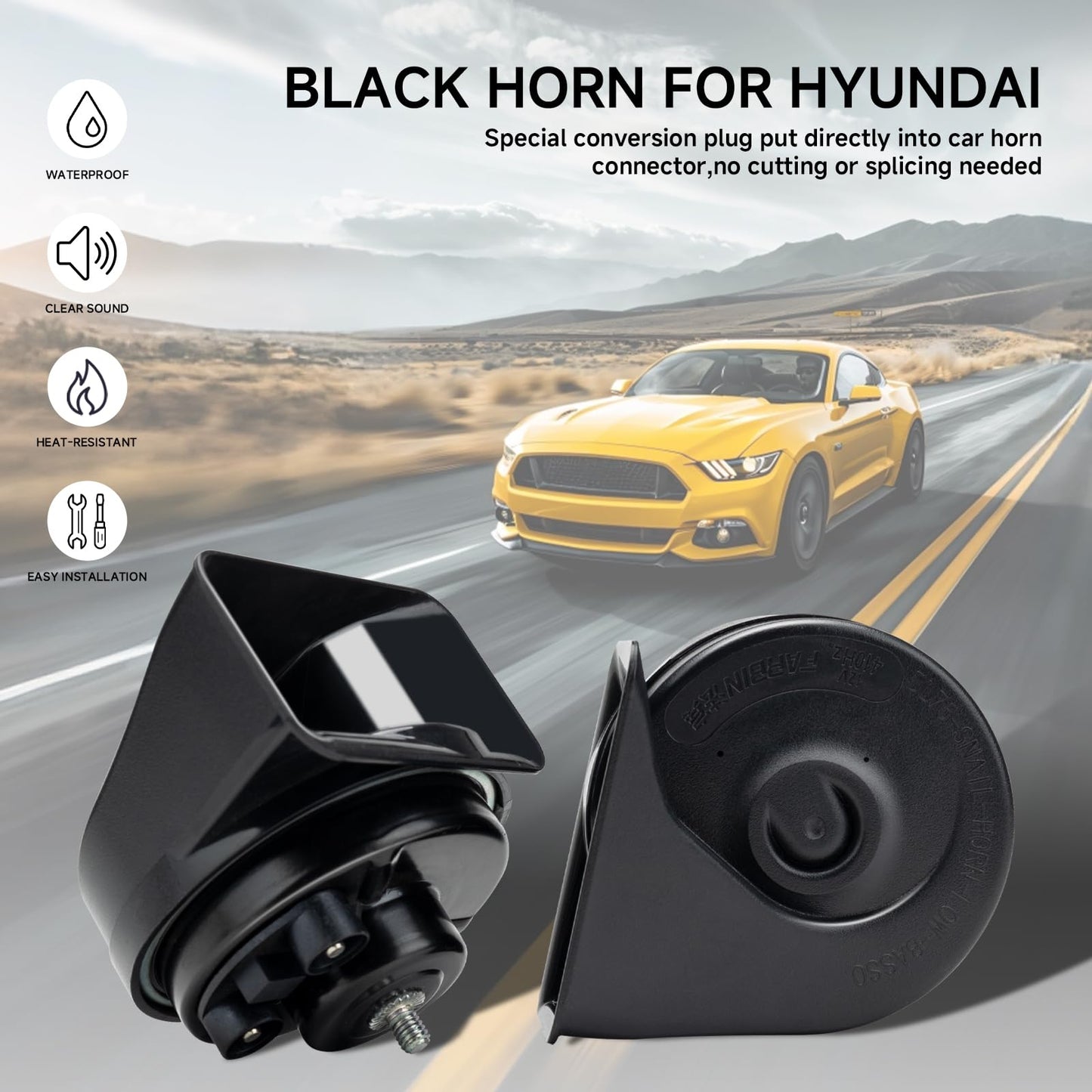 FARBIN Special conversion plug 12V Waterproof Auto Horn Loud High Low Tone Electric Snail Horns For Benz/Ford/BWM/Audi/Toyota/Hyundai/Honda/Chevrolet