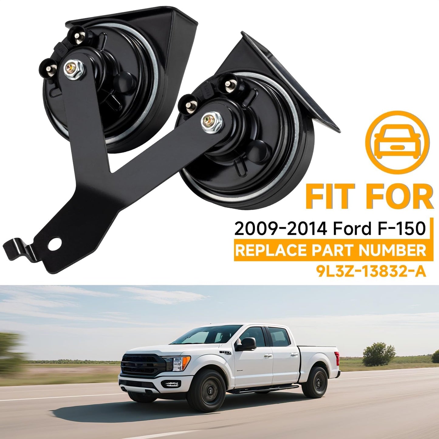 FARBIN Car Horn for 2009-2014 Ford F150 with Bracket, Ford F-150 Horn Assembly 9L3Z-13832-A (for Ford F150 2009-2014)