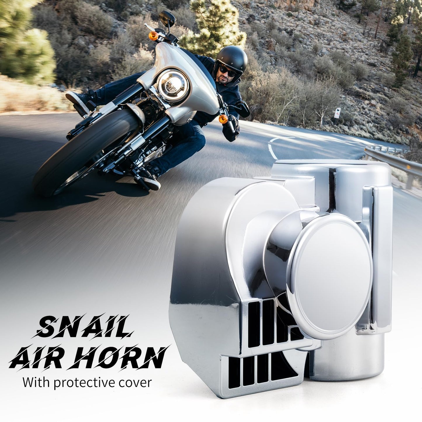 FARBIN Air Horn for Cars Trucks Motorcycle with Horn Cover Silver 12V 150DB Train Sound Car Horn Kit Super Loud Horns for Motorbike Truck Boat Pickup (12V, Silver Shell)