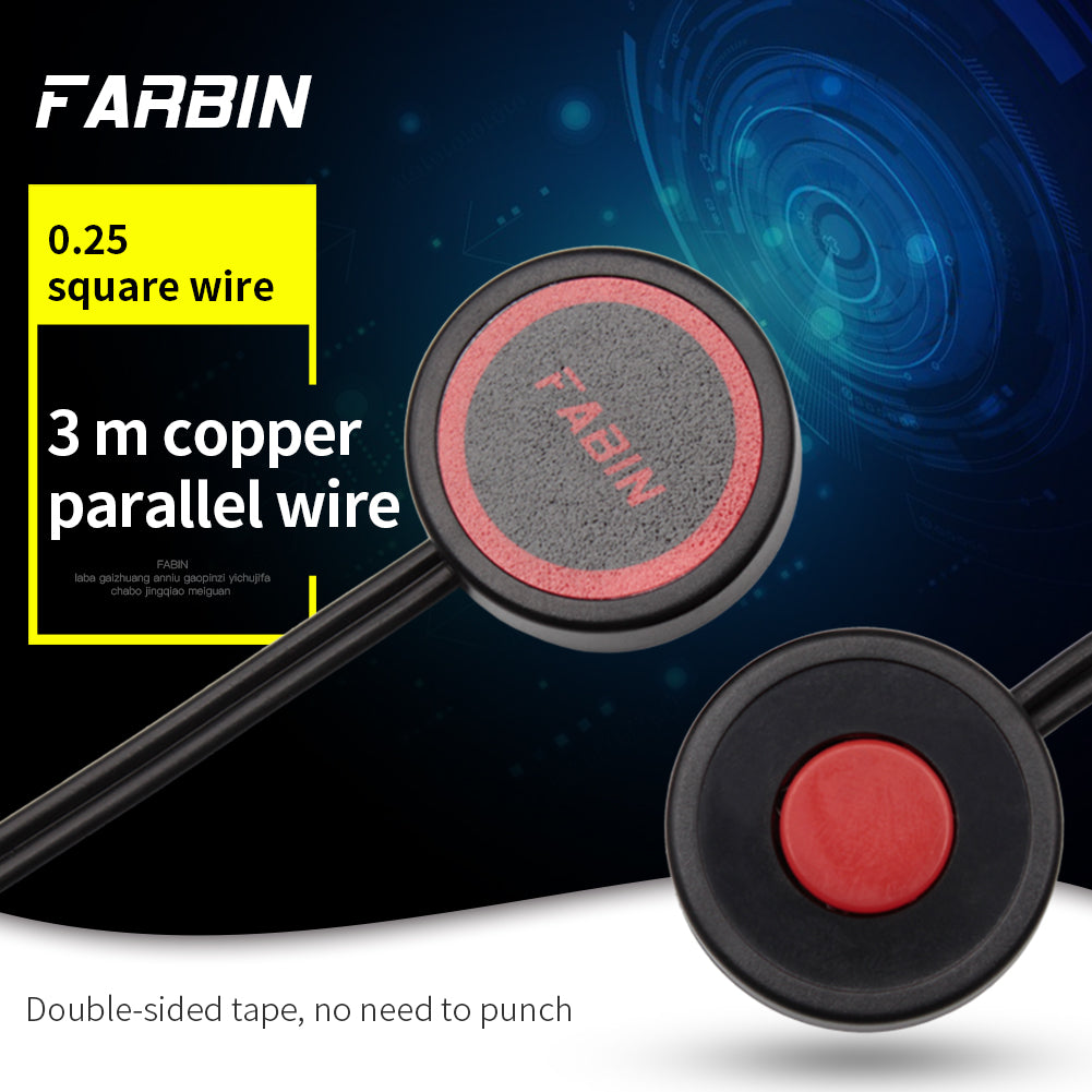 FARBIN Horn Push Button，Momentary Switch with 3 Meters Wire，Round Red Cap On Off Switch，SPST Tactile On Off， DIY Electronics Accessories