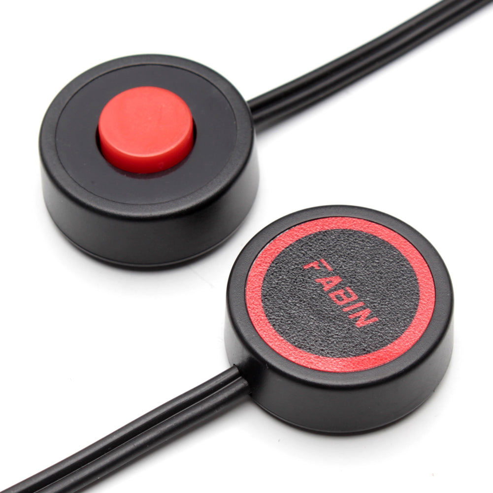 FARBIN Horn Push Button，Momentary Switch with 3 Meters Wire，Round Red Cap On Off Switch，SPST Tactile On Off， DIY Electronics Accessories