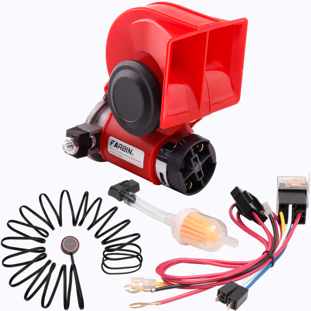 FARBIN Air Horn for Truck,Compact Electric Train Horn ,Car Horn 12V and 24V 150db Super Loud with Compressor Truck Horn Kit