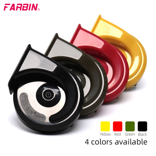 FABIN 2Pcs Car Horn 12v High/Low Tone Super Loud Horn With Relay Harness and Button Electric Snail Horn Alarm Signal Kit For Car
