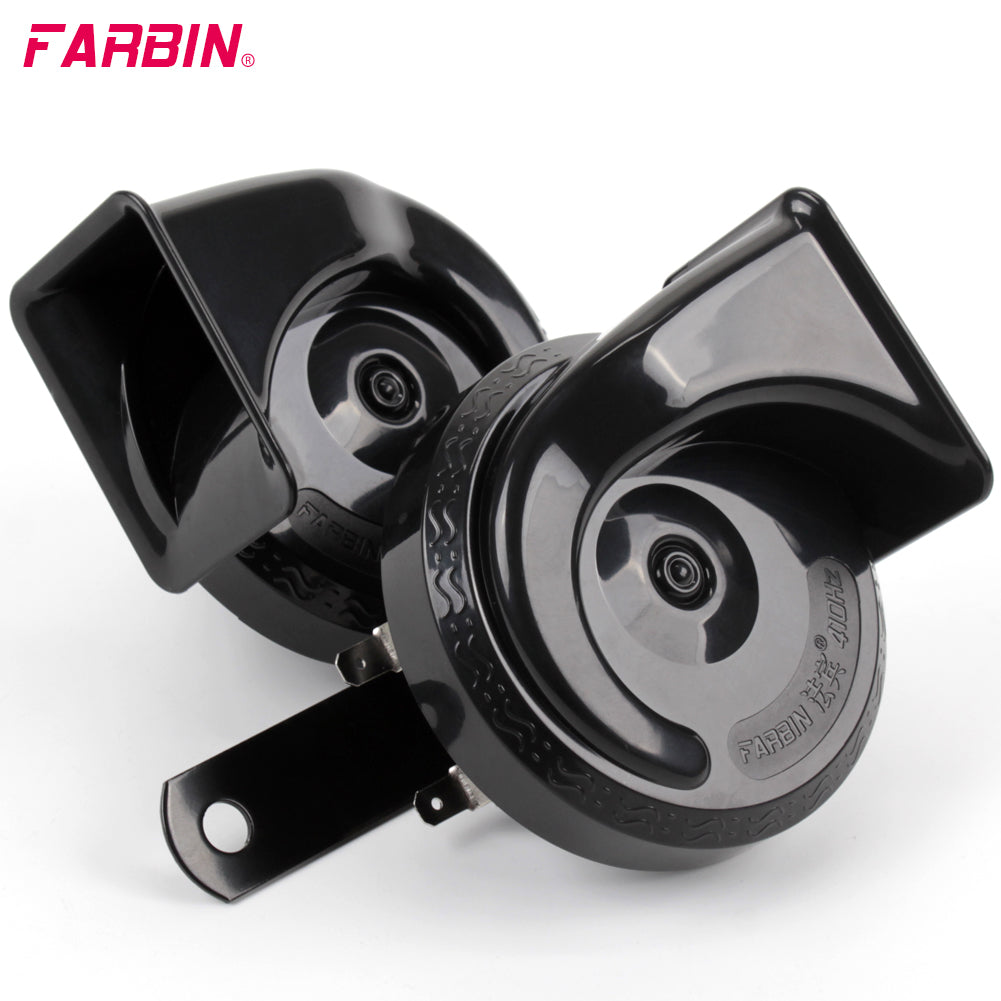 FABIN 2Pcs Car Horn 12v High/Low Tone Super Loud Horn With Relay Harness and Button Electric Snail Horn Alarm Signal Kit For Car