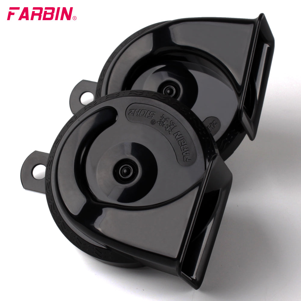 FABIN 2Pcs Car Horn 12v High/Low Tone Super Loud Horn With Relay Harness and Button Electric Snail Horn Alarm Signal Kit For Car