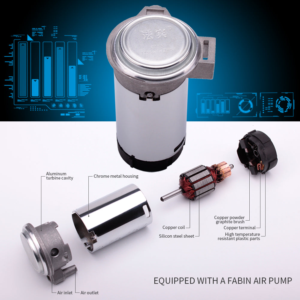 FARBIN Car Horn 12V and 24V 150db Super Loud Air Horn,Chrome Zinc Dual Trumpet Air Horns,Truck Horn with Compressor and Wire Harness