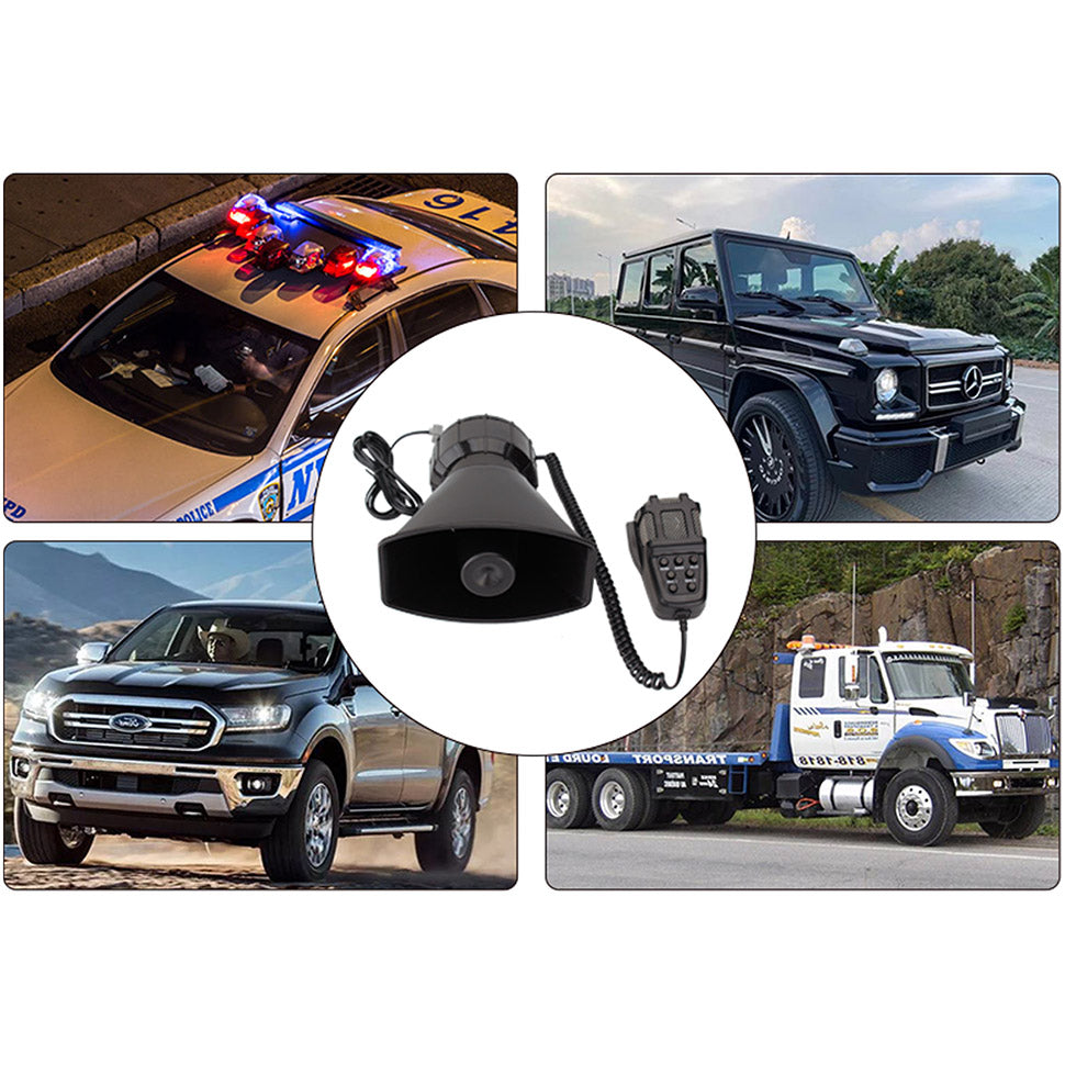 FARBIN Loud Siren Horn 7 Tone Police Vehicle Loudspeaker 12V 100W With Handheld Microphone Emergency Multipurpose Amplifier Horn