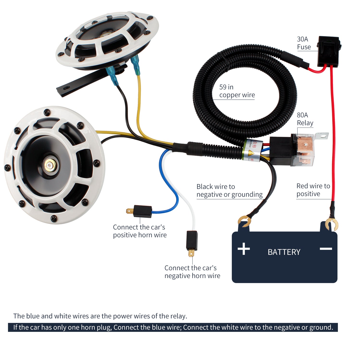 FARBIN Car Horn 12v Loud Motorcycle Horns High/Low Supertone Truck Horn Kit Electric Train Horn for Car