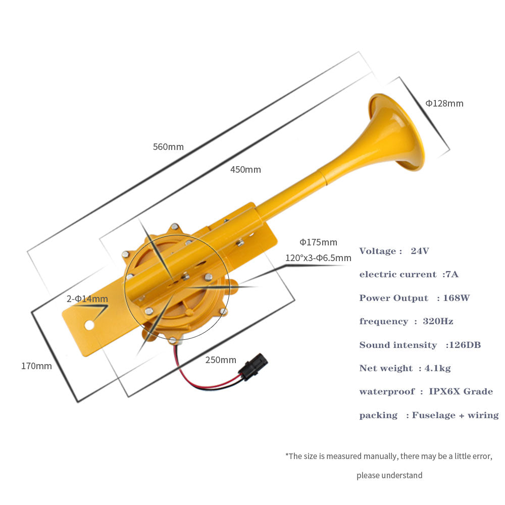 FARBIN 12V /24V 1280DB Super Loud Aviation Aluminum Train Track Horn Car Trumpet For Truck Boat Train Vehicle Lorry Accessory