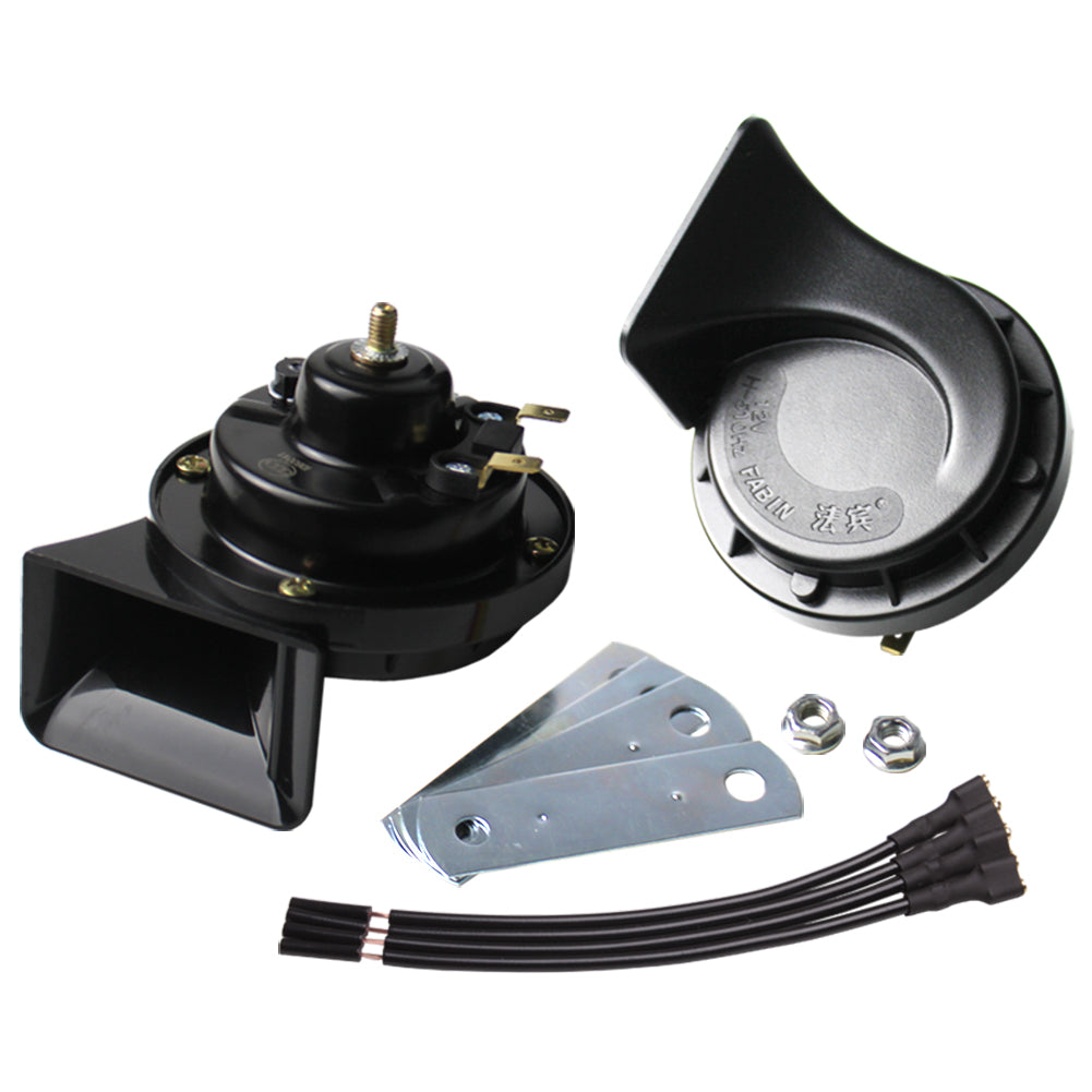 FARBIN Waterproof Auto Horn 12V Car Horn Loud Dual-Tone Electric Snail Horn Kit Universal for Any 12V Vehicles