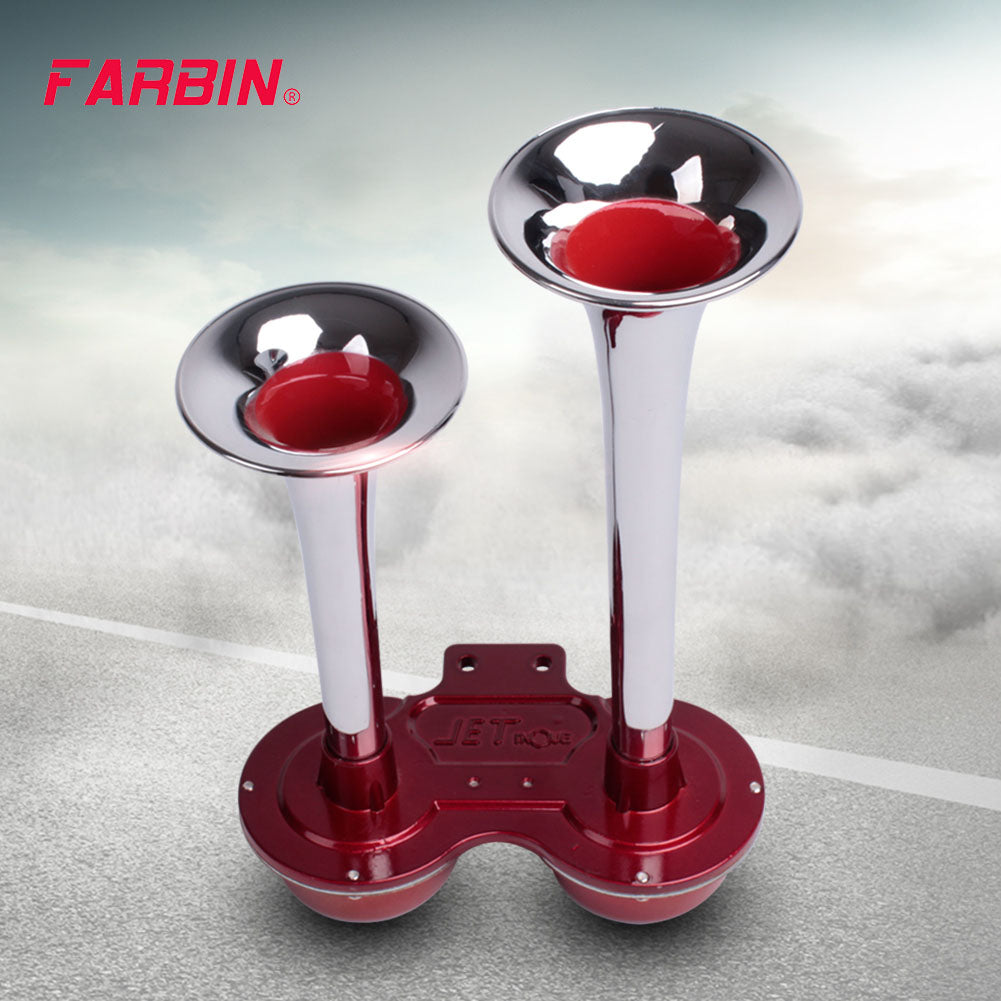 FARBIN 12V 130db Dual Horn Super Loud Electric Solenoid Valve Car Air Horn Speaker For Vehicle For Car Auto Accessory