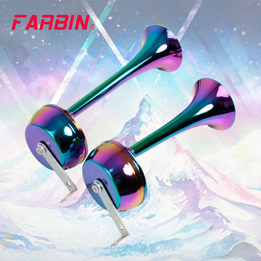 FARBIN Super Loud Electric Whistle All Metal Colorful Chrome Electric Horn Car Whistle Horn Waterproof Car Horn Accessory