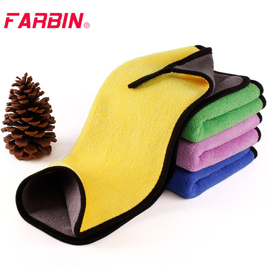 FARBIN 6/12Pcs Microfiber Towel Car Wash Accessories Cleaning For The Car Washing Tool Super Absorbent Plush Car Detailing Towel