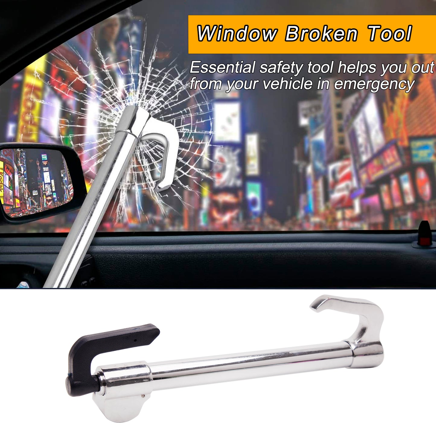 FARBIN Steering Wheel Lock Anti-Theft Device Car Clutch Pedal Lock Stainless Steel Anti-Theft Lock Vehicle Security Lock Tool