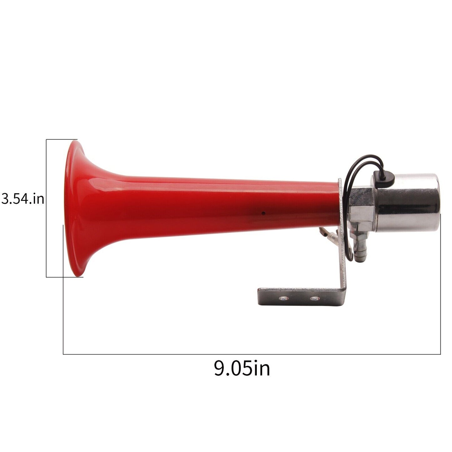 Air Horn 180DB Superloud Air Pressure Whistle Horn Red for DC12V/24V Boat Yacht